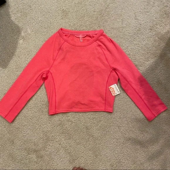 FREE PEOPLE FP MOVEMENT Circle Back Crop Top size S NWT color Coral lipstick - Picture 5 of 9